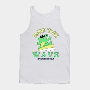 Ride The Wave Santa Monica Surfer Surfing Surfers Catching Waves Tank Top